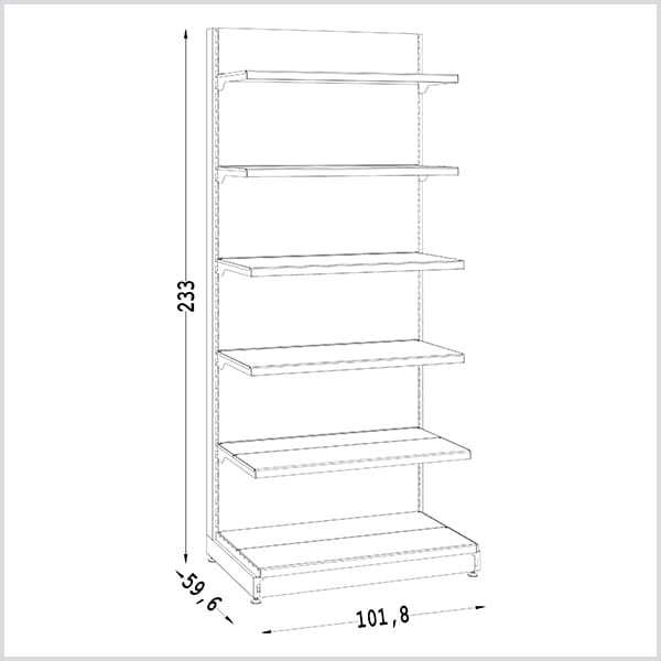 Prekybinė lentyna lygia nugarėle 1000x500 populiarus sprendimas prekybos reguliuojamomis atramėlėmis