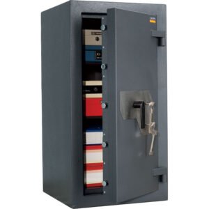 Atsparus įsilaužimams seifas VALBERG FORT 99 KL (IV klasė) patentuota daugiasluoksnė seifo mechanizmo blokavimas išmušant