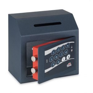 Depozitinis seifas STARK 680AR užprogramuotu atidarymo užlaikymu galimybės kasininkui prieiti