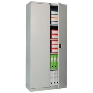 Dokumentų saugojimo spinta CB-12 lentynos tolygiai paskirstyta šviesiai pilka ral7038