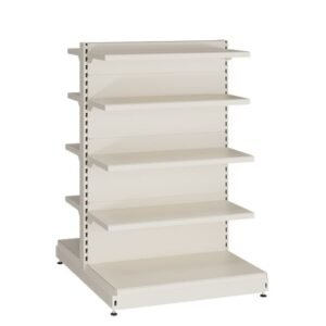 Dvipusė prekybinė lentyna 800×1500 H1500 ( 10 lentynų ) eksponavimui parduotuvės centre prekių