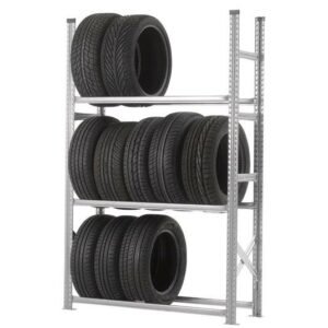 Padangų stelažas SUPER 1-2-3 (1300x500 H=2000) komponentams naudojams plienas cinkuotas paviršius ilgaamžis