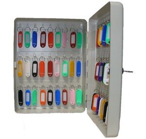 Raktų dėžutė AIKO KB-50 yra plastikiniai pakabučiai komplekte