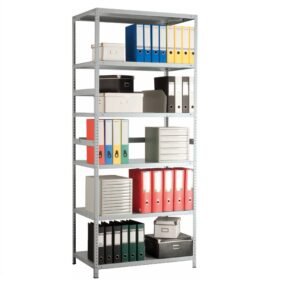 Universalus lengvasis stelažas MS 220/100х60/6 patogiai susidėti buhalterinius segtuvus