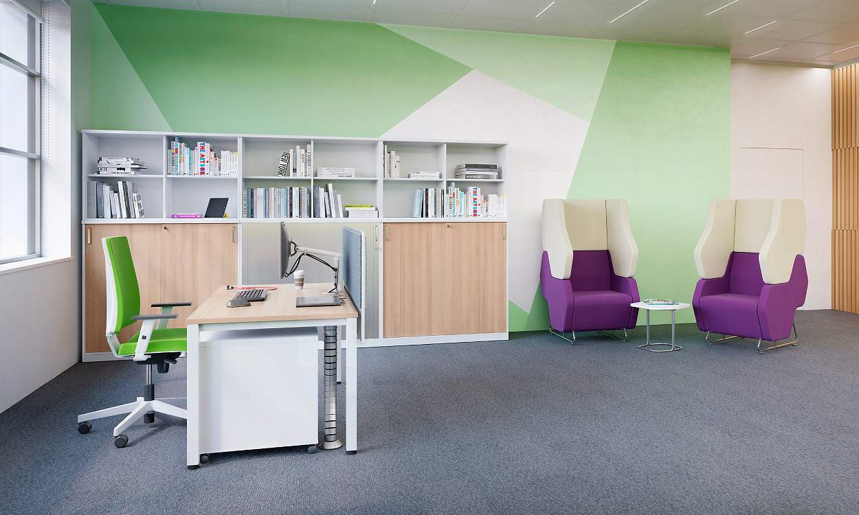 Biuro baldų kolekcija Easy Space aukšta spinta su užraktu