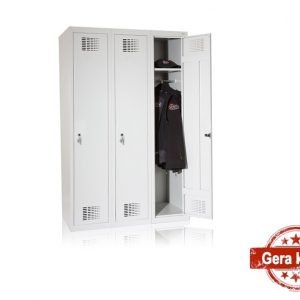 Trijų durų persirengimo spintelė SD 300-3 guminiai amortizatoriai užtikrina tylų