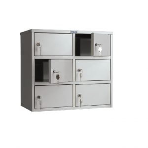 Asmeninių daiktų saugojimo spintelė AMB 45/6 garantinis terminas šviesiai pilka