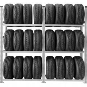 Padangų stelažas (24 padangos) komponentams naudojams plienas cinkuotas paviršius ilgaamžis