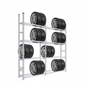 Padangų stelažas (32 padangos) komponentams naudojams plienas cinkuotas paviršius ilgaamžis