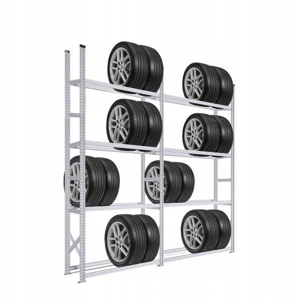 Padangų stelažas (32 padangos) komponentams naudojams plienas cinkuotas paviršius ilgaamžis