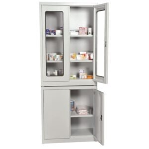 Medicininė dviejų dalių spinta BONO reguliuojamo aukščio lentynos