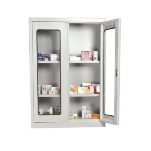 Medicininė spinta skaidriomis durimis TECA GLASS garantinis terminas lakštinio plieno