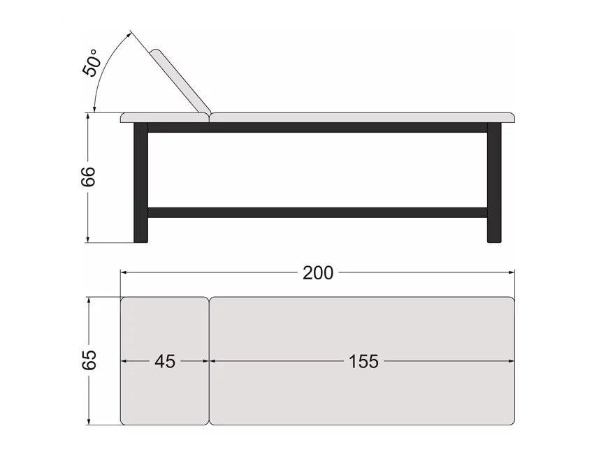 Medicininės apžiūros kušetė AINI 2 Medicininės apžiūros kušetė AINI garantinis terminas dirbtinė oda