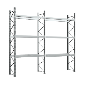 Dvidešimt keturių palečių stelažas H4000 galima rinkti sekcijomis standartiniai dydžiai