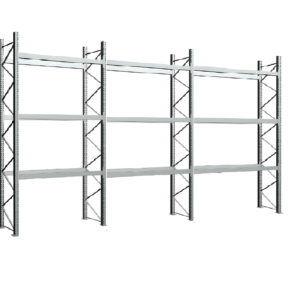 Dvidešimt keturių palečių stelažas H4000 galima rinkti sekcijomis standartiniai dydžiai