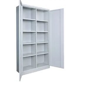 Sustiprinta dokumentų saugojimo spinta T400/2 lentynos tolygiai paskirstyta suvirinta konstrukcija